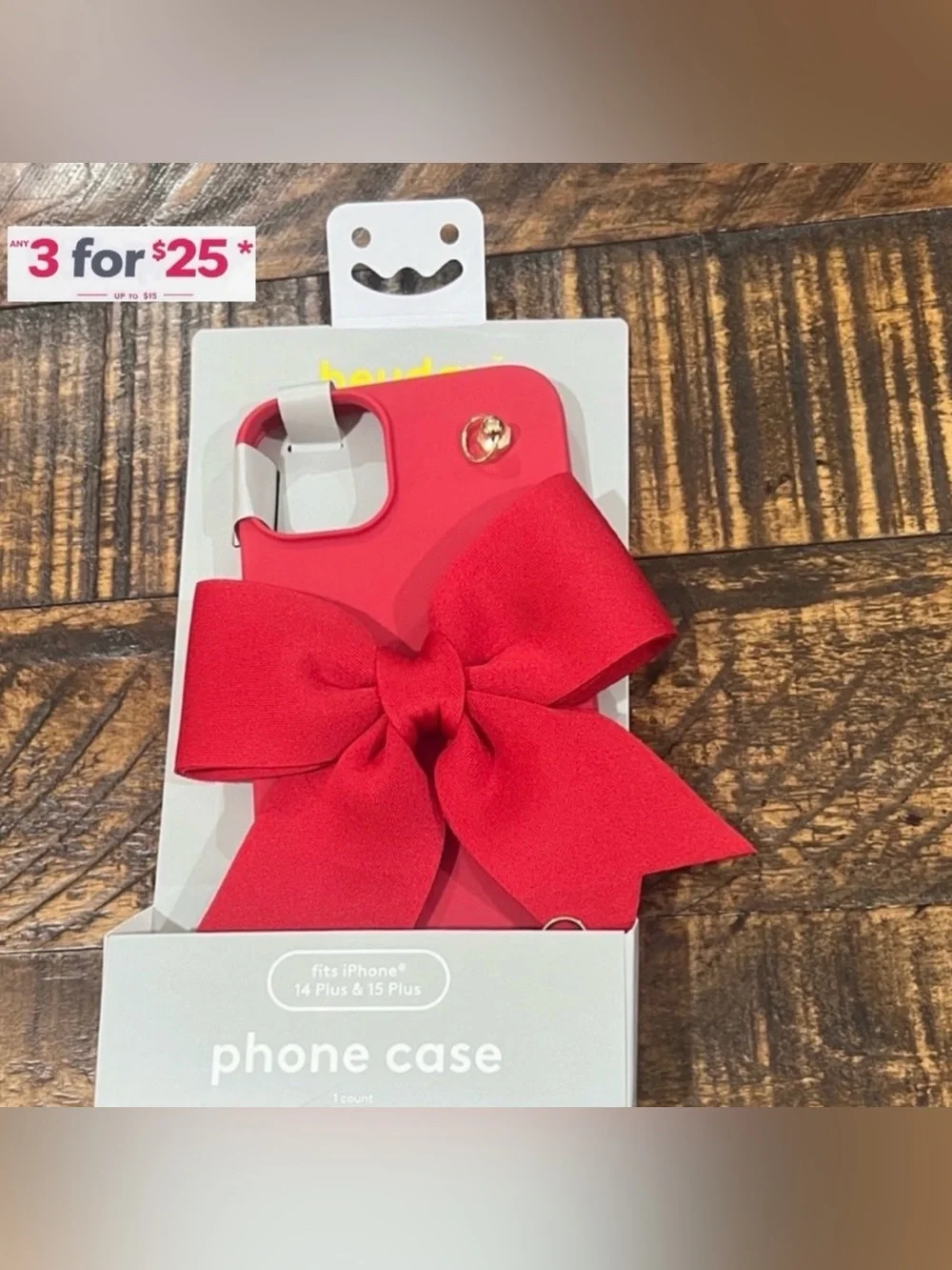 Red iPhone 14 Plus Case with Bow